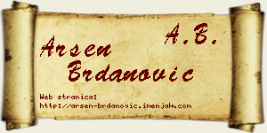 Arsen Brdanović vizit kartica